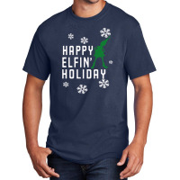 Happy Elfin Holiday [gemuk] Basic T-shirt | Artistshot