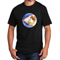 American Samoa American Samoan Flag Moon - Gift For American Samoan Fr Basic T-shirt | Artistshot