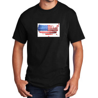 American Flag & Map Basic T-shirt | Artistshot