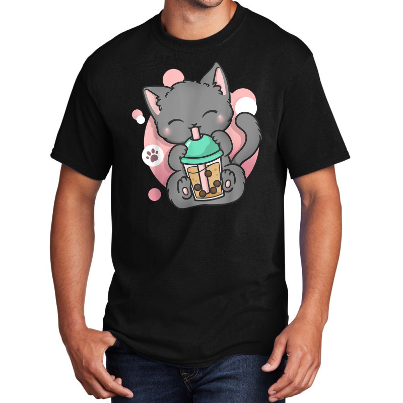 Cat Boba Tea Bubble Tea Anime Kawai Neko Basic T-shirt | Artistshot