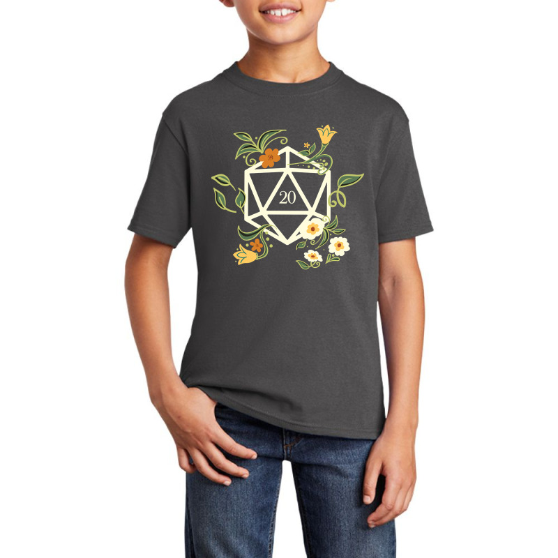 White Polyhedral D20 Dice Plants Flowers And Succulents Basic Youth T-shirt by Kosdapen517 | Artistshot