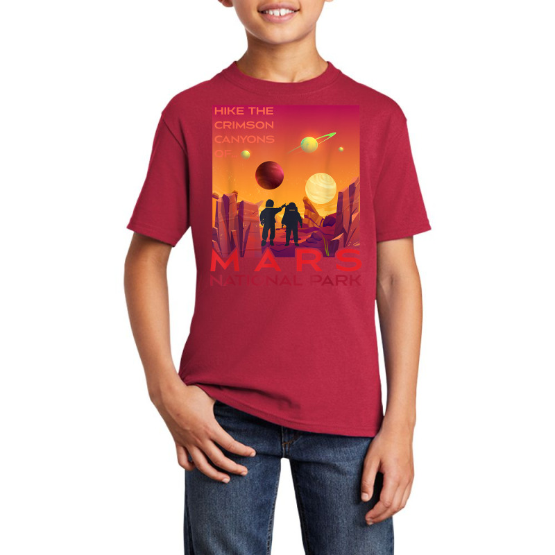 Mars National Park Vintage Sci Fi Martian Exploration Space T Shirt Basic Youth T-shirt by cm-arts | Artistshot