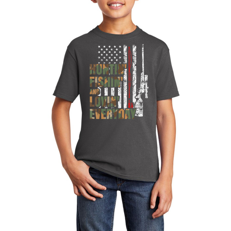 Hunting Fishing Loving Everyday American Deer Hunter Patriot Basic Youth T-shirt | Artistshot