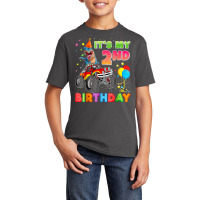 It's My 2nd Birthday 2 Year Old Dinosaur Monster Car Truck Basic Youth T-shirt | Artistshot