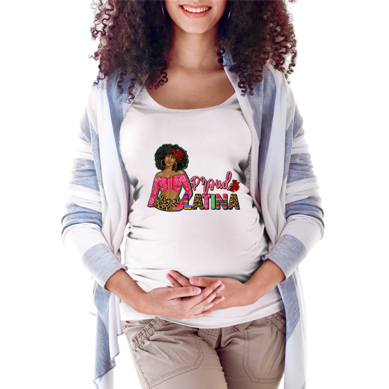 Proud Latina Afro Woman Maternity Scoop Neck T-shirt by afrowomandigitalshop@gmail.com | Artistshot