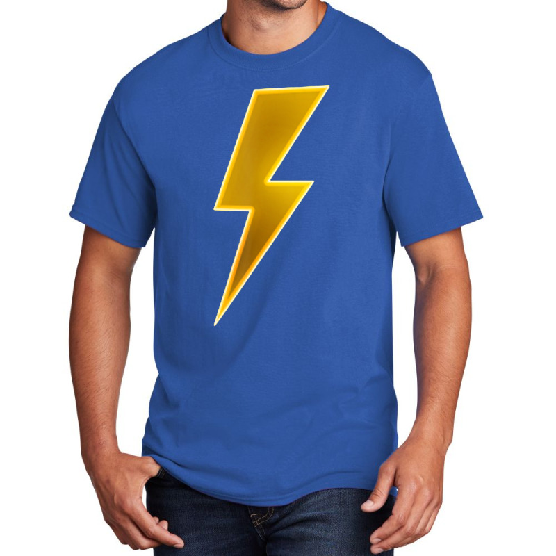 Men Women Kids Cool Yellow Lightning Bolt Thunder Print Basic T-shirt by cm-arts | Artistshot