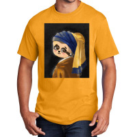 Sloth With A Pearl Earing For Friend Basic T-shirt | Artistshot