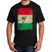 Italian And Mexican Flag Together Mixed Family Roots Basic T-shirt | Artistshot