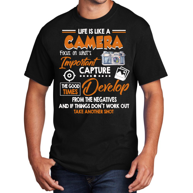 Funny Photographer Gift Vintage Photography Life Is Like A Camera I'm  Basic T-shirt | Artistshot