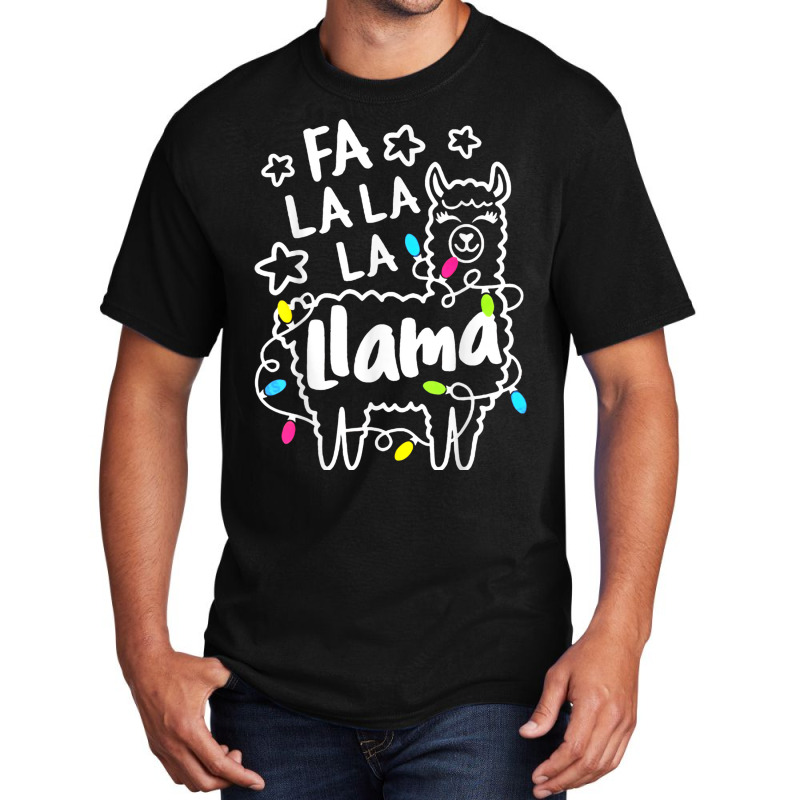 Pajamas Xmas Fa La La Llama Kids Women Christmas Pajama Basic T-shirt | Artistshot