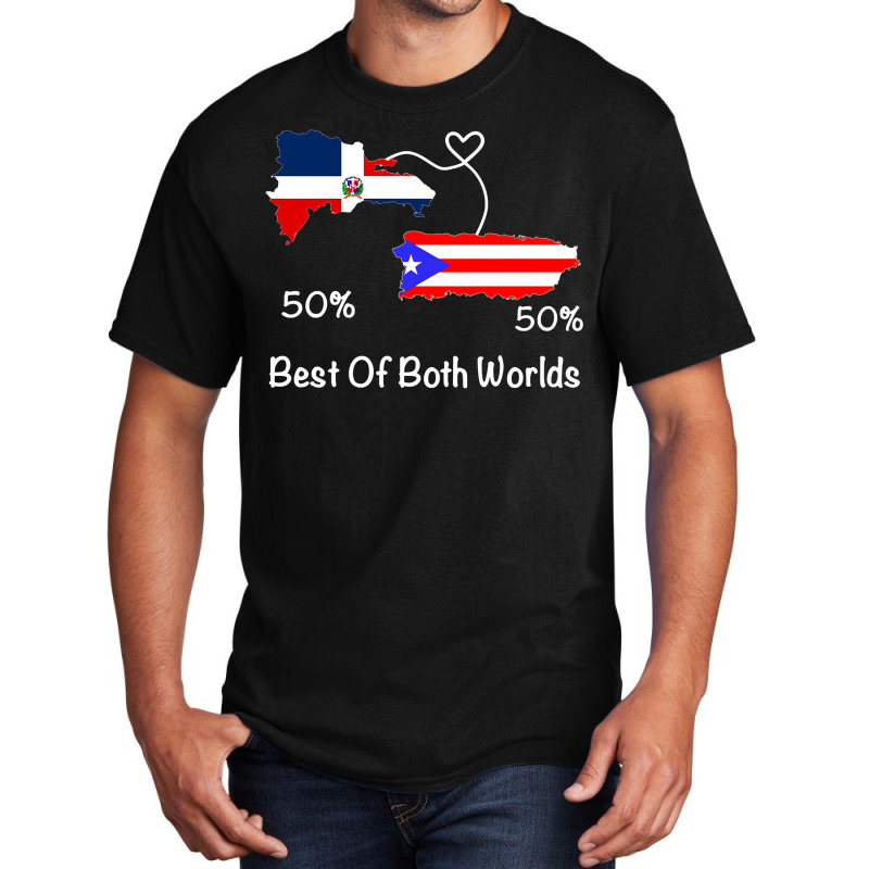 Half Puerto Rican Half Dominican Flag Map Combined Pr Rd Long Sleeve T Basic T-shirt by cm-arts | Artistshot