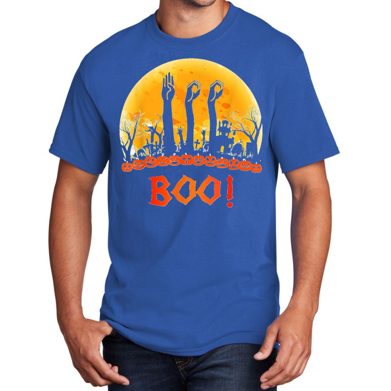 Mb Boo American Sign Language Asl Deaf Halloween Costume Basic T-shirt by cm-arts | Artistshot