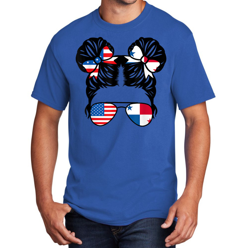 Half American Half Panamanian Girl Usa Panama Flag Patriot T Shirt Basic T-shirt by cm-arts | Artistshot