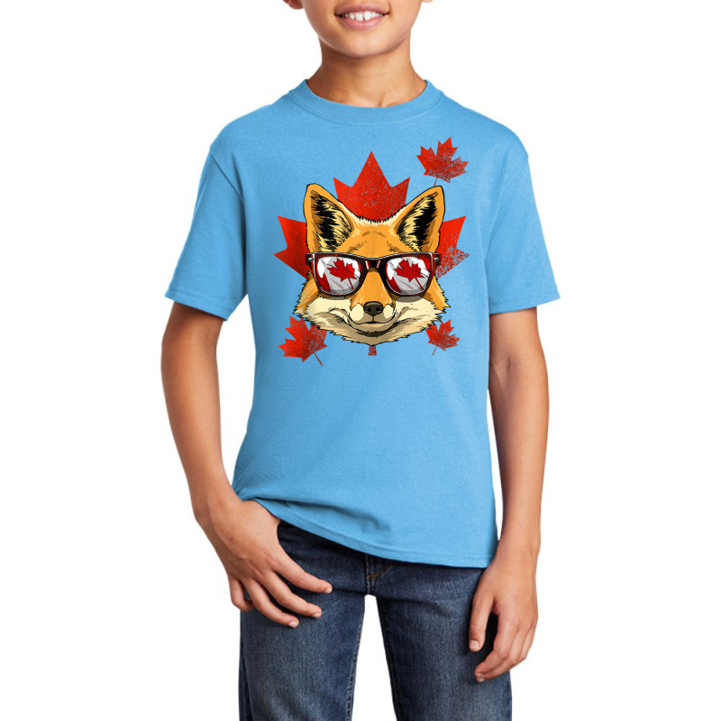 Canadian Fox Maple Tree Leaf Canada Flag Animal Fox Lover Tank Top Basic Youth T-shirt by cm-arts | Artistshot