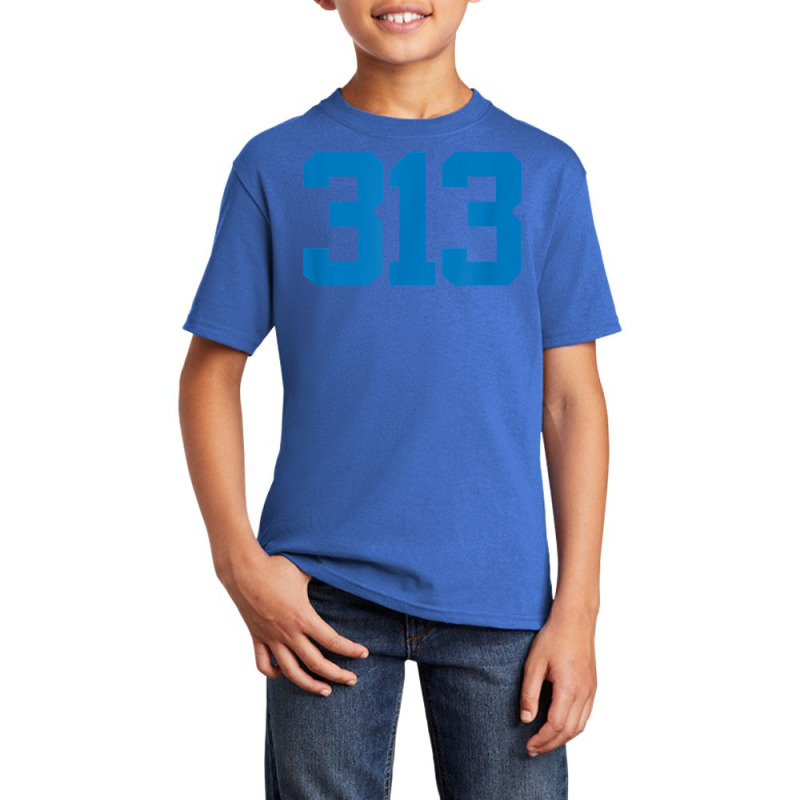 Detroit 313 Area Code   Grit   Sports Fan   Detroiter Fan T Shirt Basic Youth T-shirt by cm-arts | Artistshot