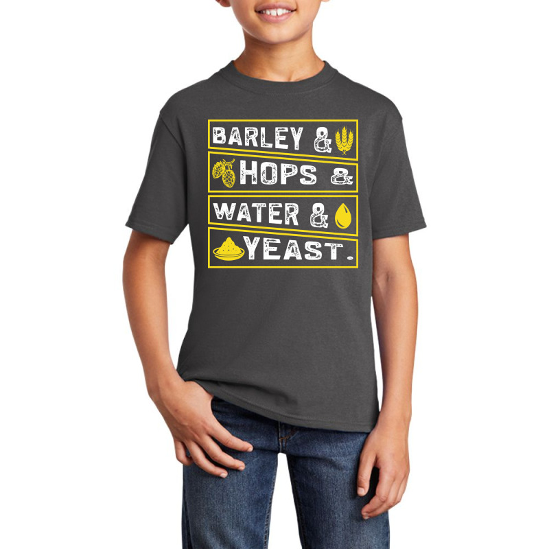 Barley & Hops & Water & Yeast Basic Youth T-shirt | Artistshot