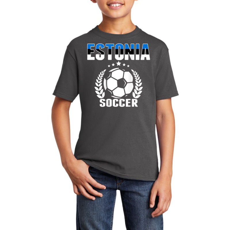 Estonia Soccer Fans Jersey   Proud Estonian Football Lovers T Shirt Basic Youth T-shirt | Artistshot