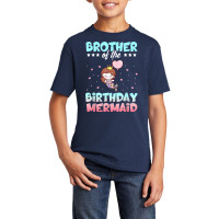 Brother Of The Birthday Mermaid Ocean Fish Tail Deep Sea Top Basic Youth T-shirt | Artistshot