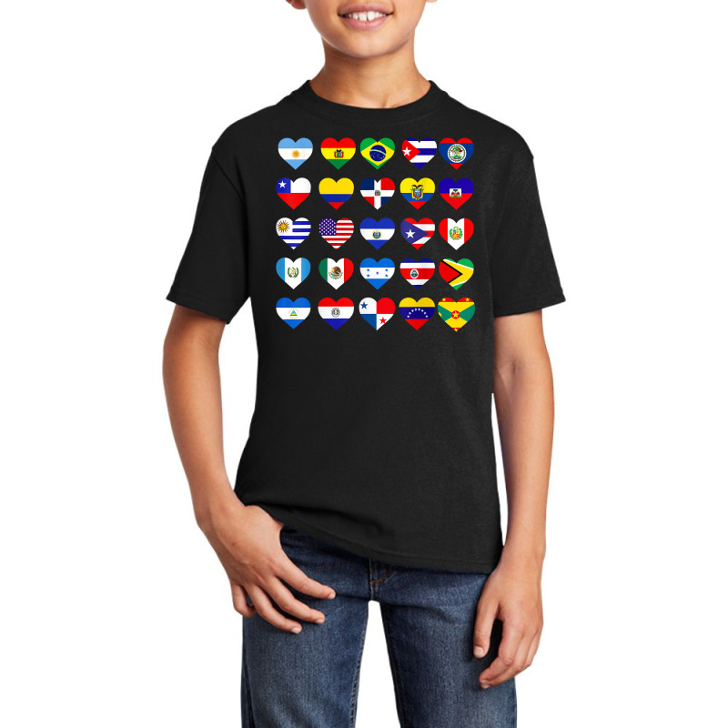 All Latin American Flags Countries Hispanic Heritage Month T Shirt Basic Youth T-shirt by cm-arts | Artistshot