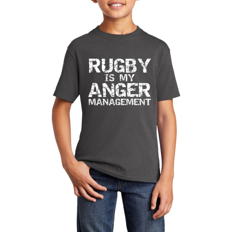 Rugby Quote Vintage Rugby Is My Anger Management Basic Youth T-shirt by cm-arts | Artistshot