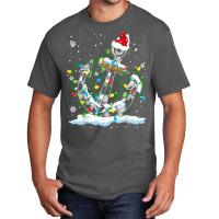 Santa Anchor Cool Christmas Lights Boating Sailing Boat Ship T Shirt Basic T-shirt | Artistshot