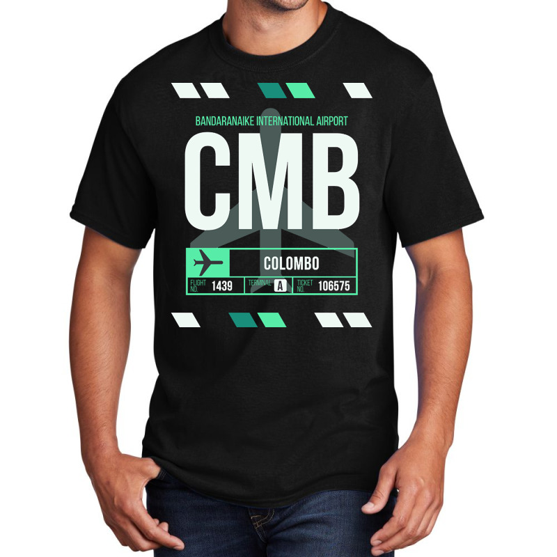 Colombo (cmb) Airport Code Baggage Tag Basic T-shirt | Artistshot