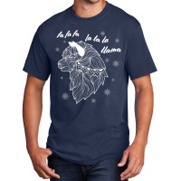 Fa La La La Llama Christmas Lights Snowflakes                  (5) Basic T-shirt | Artistshot