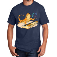 Bearded Dragon Music Piano Player Musician Basic T-shirt | Artistshot