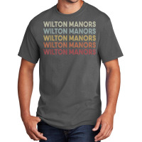 Wilton Manors Florida Wilton Manors Fl Retro Vintage Text Basic T-shirt | Artistshot