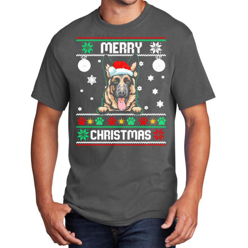 Ugly Merry Christmas German Shepherd Dog Xmas Dog Lover Christmas Basic T-shirt | Artistshot