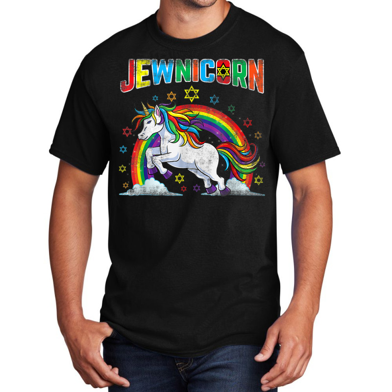 Jewnicorn Jewish Unicorn Hanukkah Chanukah Basic T-shirt | Artistshot