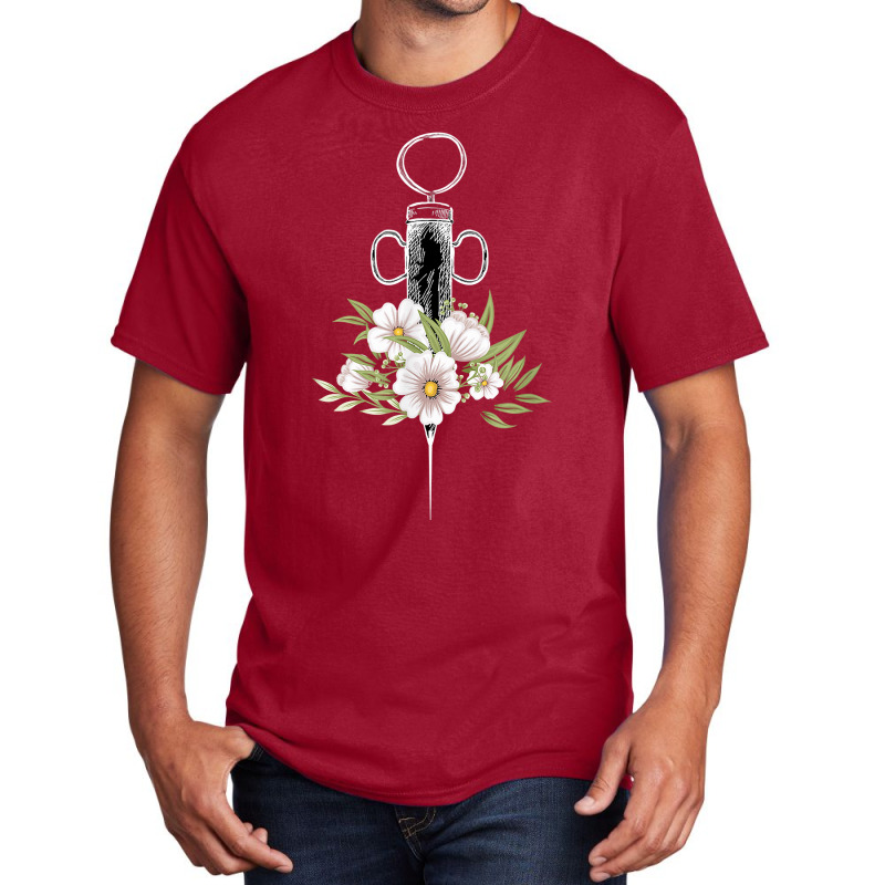 Phlebotomist Life Injection Phlebotomy Flowers Syringe T Shirt Basic T-shirt | Artistshot