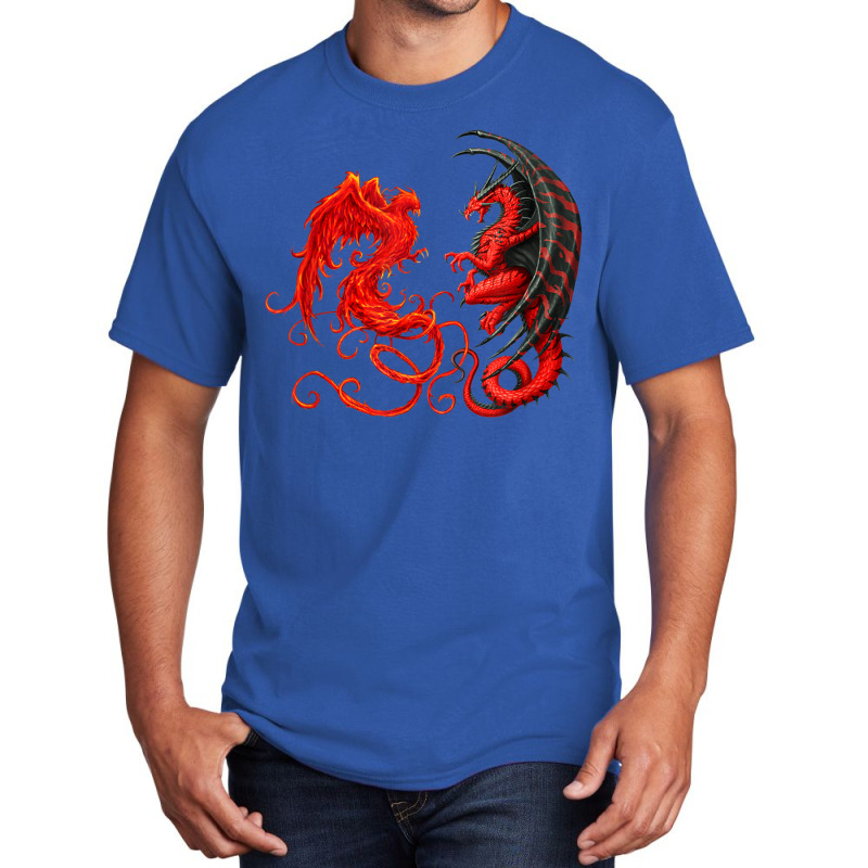 Rising Phoenix Fire And Dragon T Shirt Basic T-shirt by vacheu | Artistshot