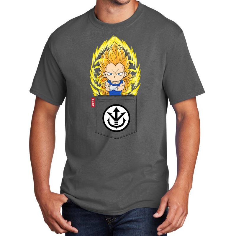 Pocket Chibi Super Saiyan 3 Vegeta Basic T-shirt by bummercaught | Artistshot