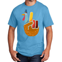 Thanksgiving Turkey Turkey Peace Hand Sign Thanksgiving (1) Basic T-shirt | Artistshot