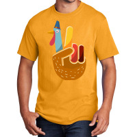 Thanksgiving Turkey Turkey Peace Hand Sign Thanksgiving Basic T-shirt | Artistshot