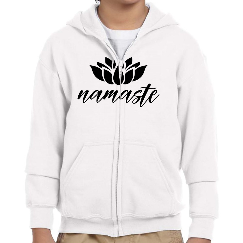 Namaste Lotus For Light Youth Zipper Hoodie by autlu2024 | Artistshot