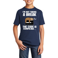 The Code Is Compiling Funny Sloth Programming Nerd Basic Youth T-shirt | Artistshot