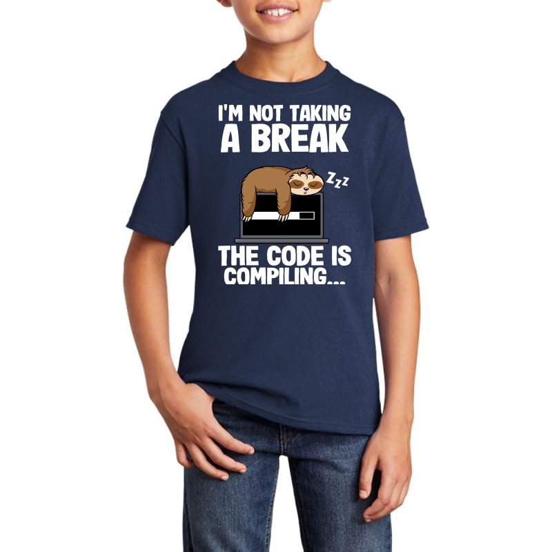 The Code Is Compiling Funny Sloth Programming Nerd Basic Youth T-shirt | Artistshot