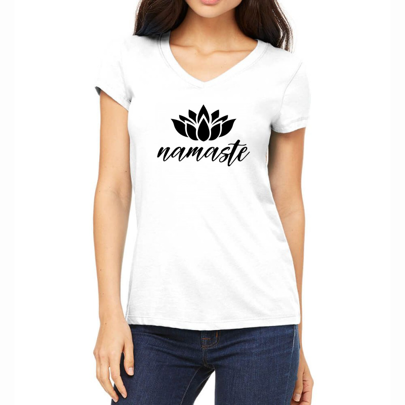 Namaste Lotus For Light Women's V-Neck T-Shirt by autlu2024 | Artistshot