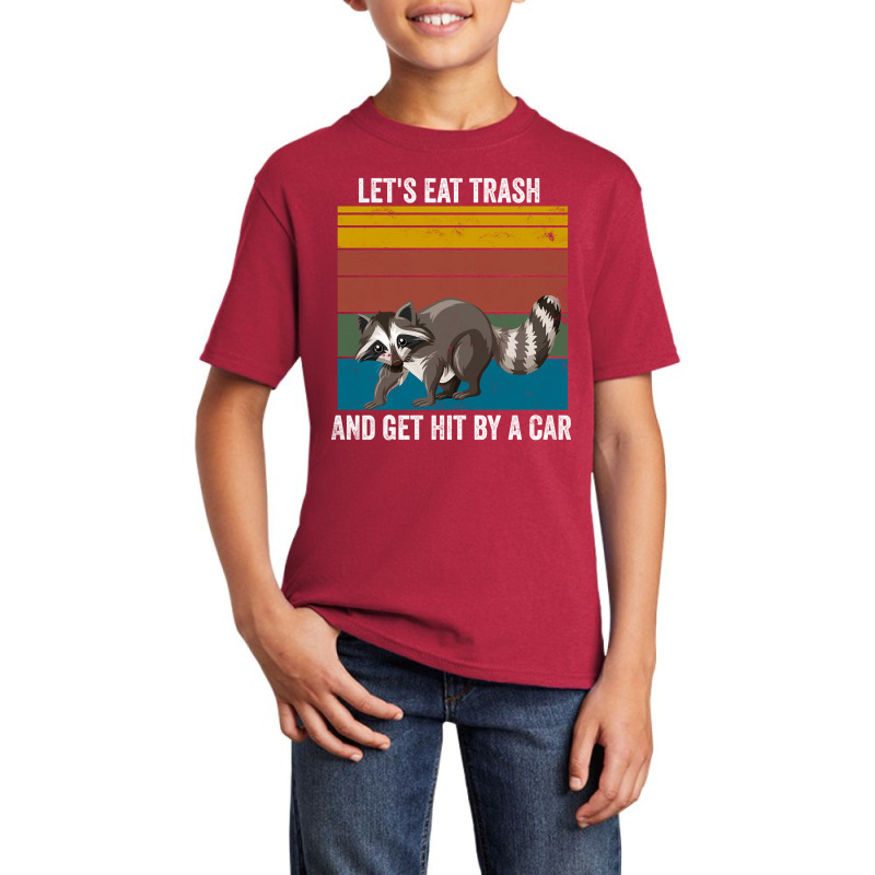 Eat Trash Raccoon Animals Gift Basic Youth T-shirt by Kenlofu52 | Artistshot