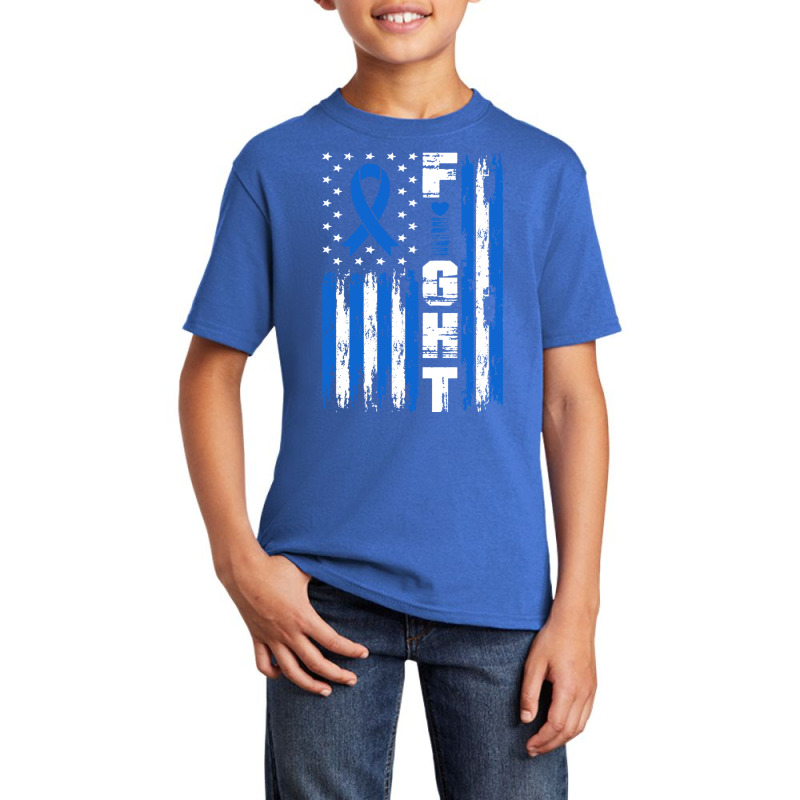 Fight Mesothelioma Awareness Patriotic Usa American Flag Long Sleeve T Basic Youth T-shirt by cm-arts | Artistshot