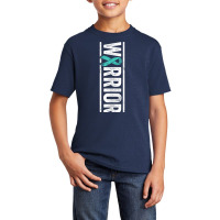 Spina Bifida Warrior   Sideways Teal Awareness Ribbon T Shirt Basic Youth T-shirt | Artistshot