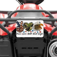 Western Peace Love Bald Head Eagle Head Atv License Plate | Artistshot