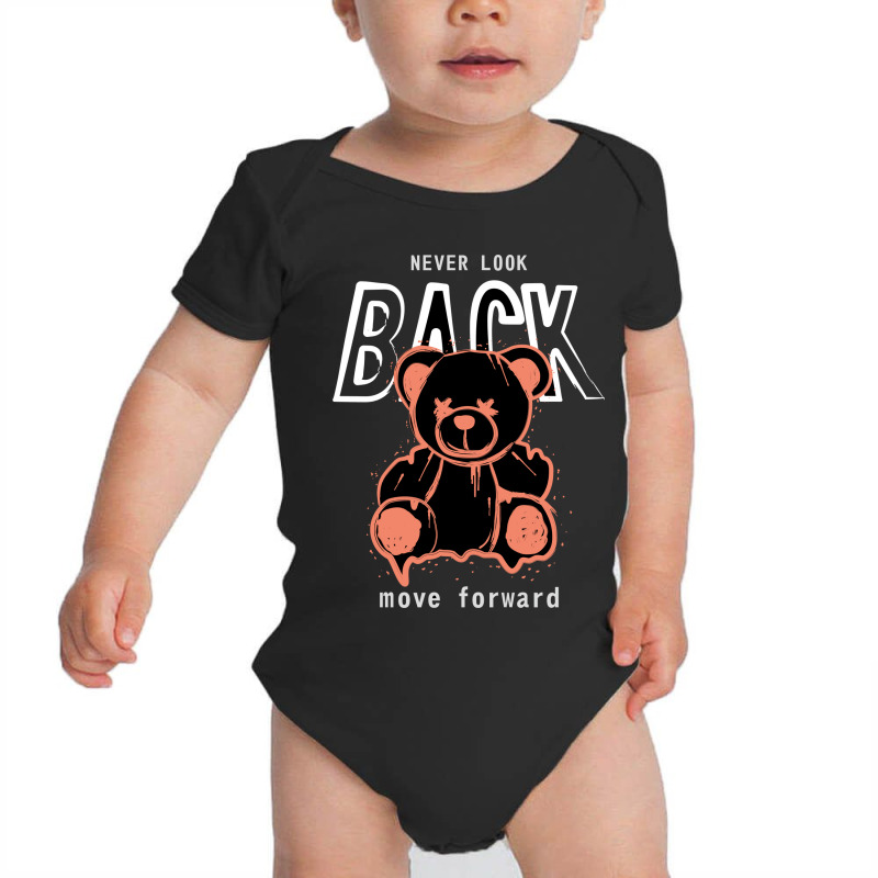 Never Look Back Move Forward Typography Design Baby Bodysuit by Kenneth Rorer | Artistshot