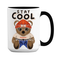 Teddy Bear Illustration Sitting Stay Cool In Hand 15 Oz Coffee Mug | Artistshot