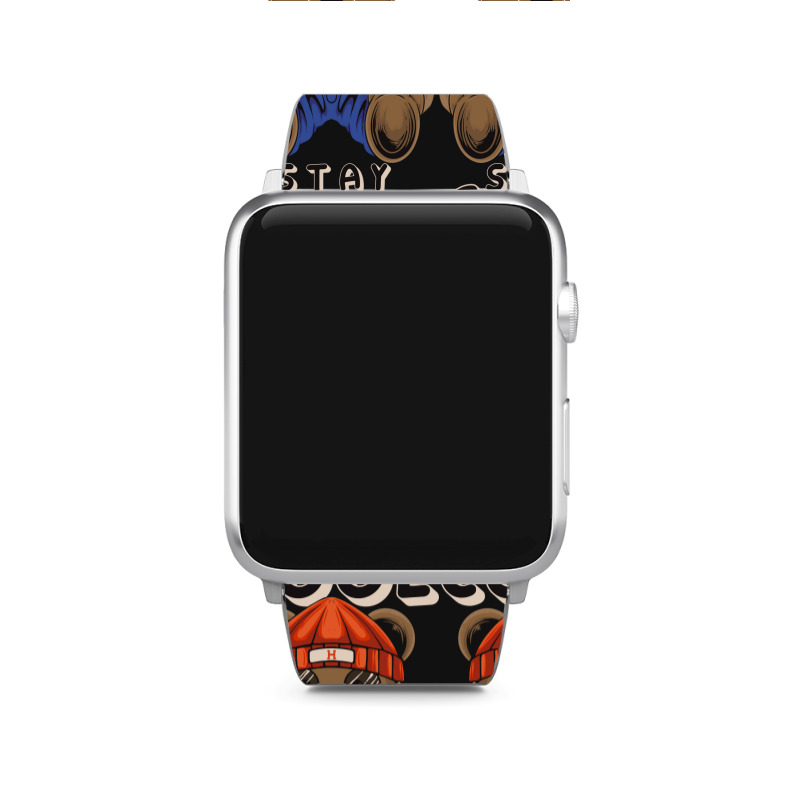 Teddy Bear Illustration Sitting Stay Cool In Hand Apple Watch Band | Artistshot