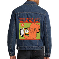 Time Flies, I Can't. Watch Me Age Men Denim Jacket | Artistshot