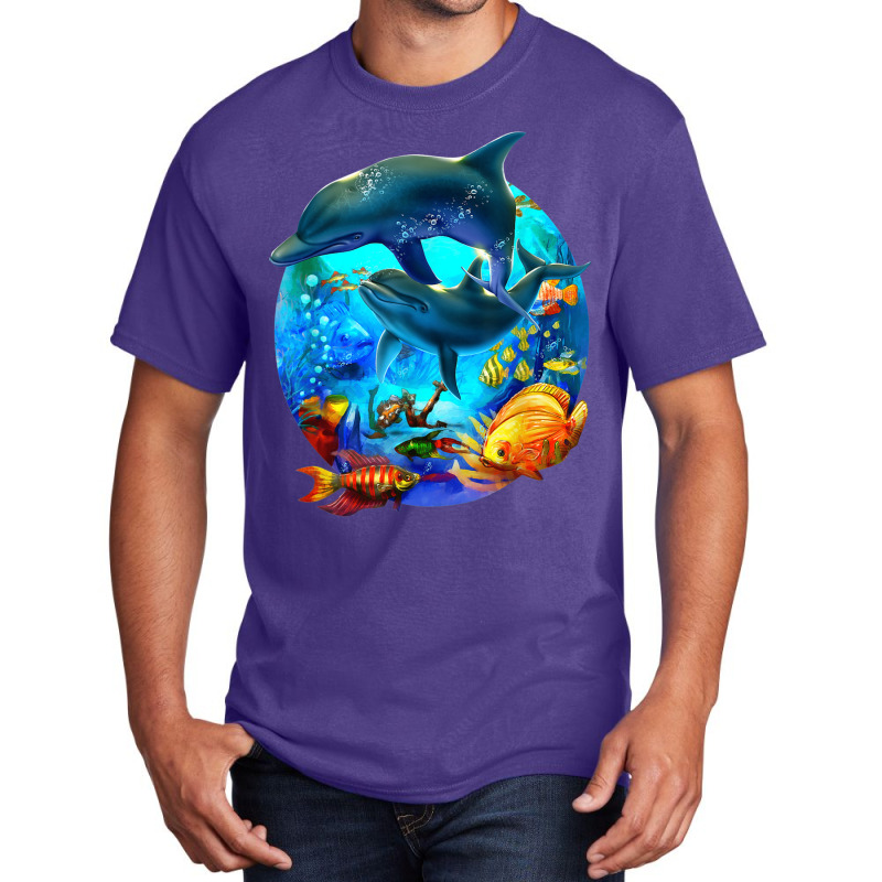 Dolphin Sea Life Save The Ocean Marine Biology Aquarium Basic T-shirt | Artistshot