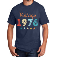 Vintage 1976 50th Birthday Retro Gift 50 Year Old Basic T-shirt | Artistshot